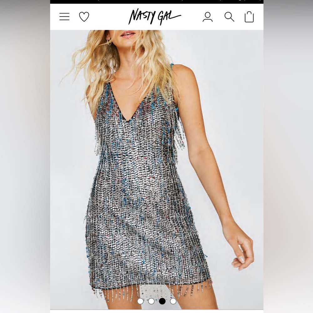 Nasty Gal, sequence and tassel dress, size 4